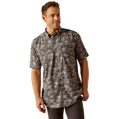 Ariat Mens Rebar Made Tough VentTEK DuraStretch Work Shirt Charcoal Digi Camo