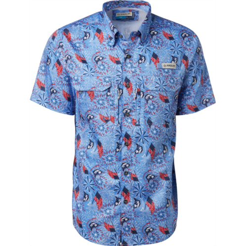 Magellan Outdoors Mens Americana Print Short Sleeve Shirt Americana Traditions