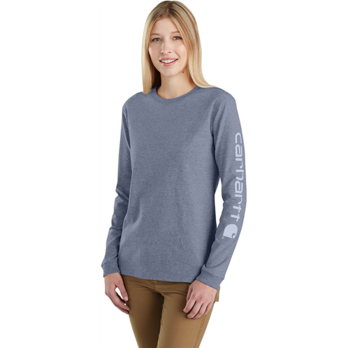 Carhartt Womens Relaxed Fit Midweight Logo Long Sleeve Black