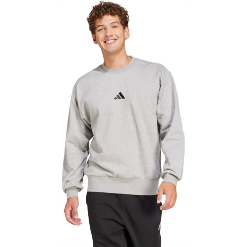 adidas Mens FeelCozy Sweatshirt Medium Grey Heather / Black