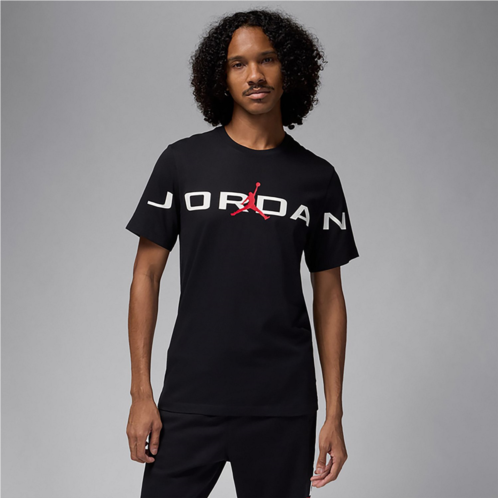 Jordan Mens Air Stretch Short Sleeve T-shirt Black / White / Gym Red