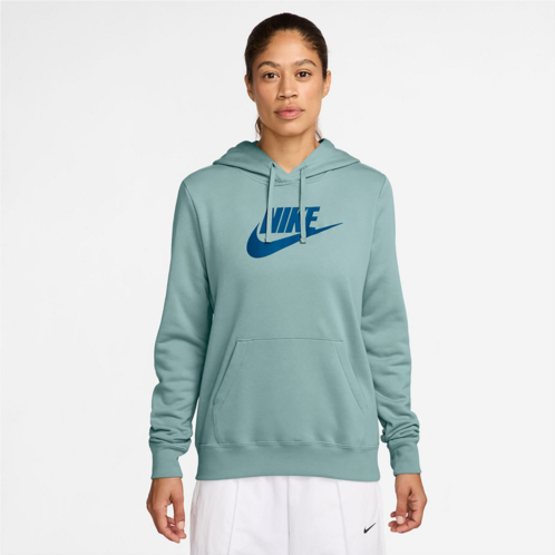 Nike Womens Club Fleece Graphic Pullover Hoodie Medium Green 05