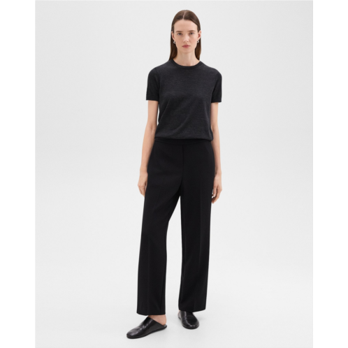 Theory Wide-Leg Pull-On Pant in Admiral Crepe