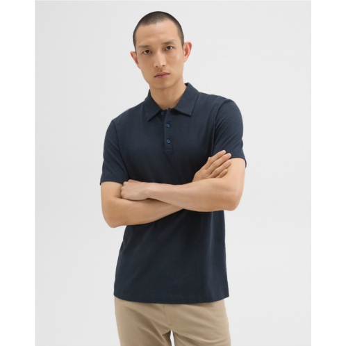 Theory Bron Polo Shirt in Cosmos Slub Cotton