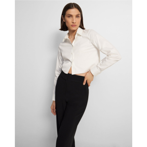 Theory Cropped Shirt in Good Cotton