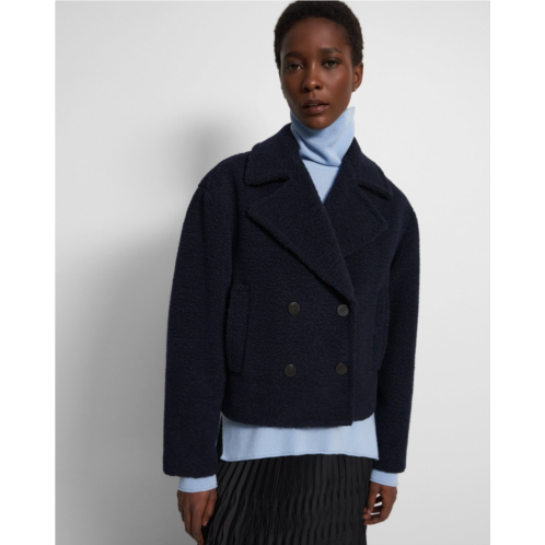 Theory Cropped Peacoat in Fleece