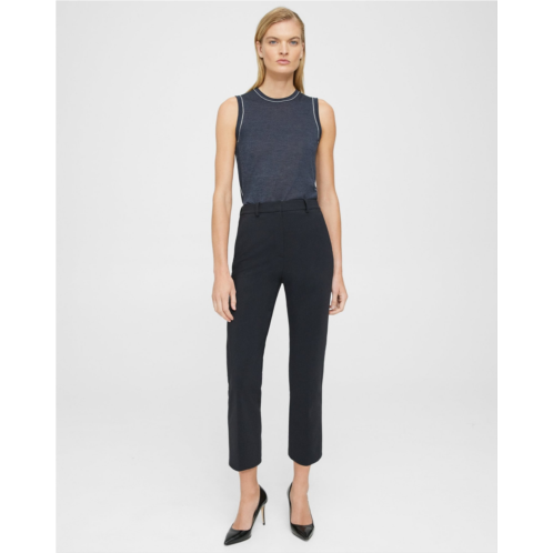 Theory Cropped High-Waist Pant in Precision Ponte