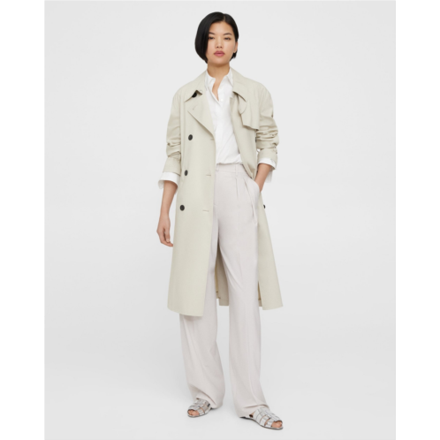 Theory Double-Breasted Trench Coat in Cotton-Blend