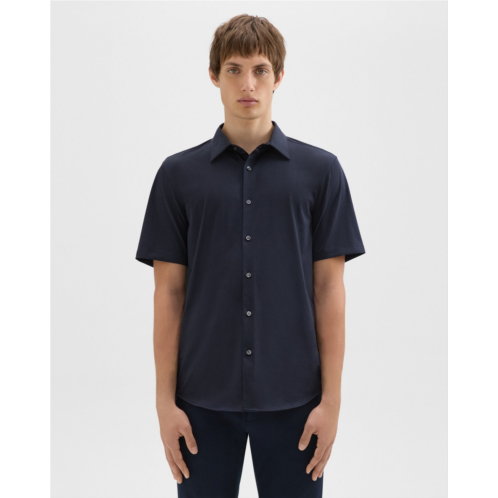 Theory Irving Short-Sleeve Shirt in Structure Knit