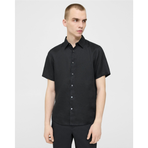 Theory Irving Short-Sleeve Shirt in Relaxed Linen