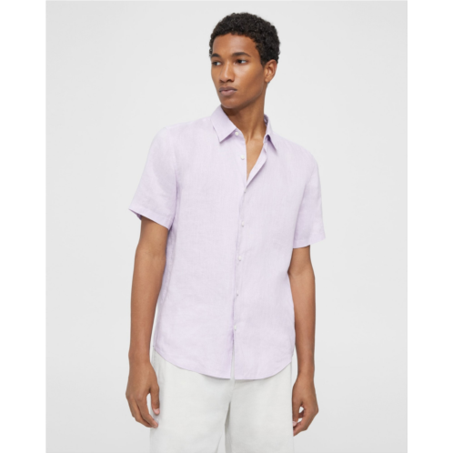 Theory Irving Short-Sleeve Shirt in Relaxed Linen