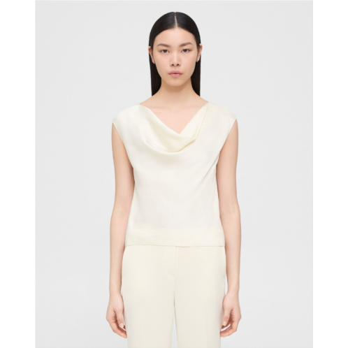 Theory Cowl Neck Top in Crushed Satin