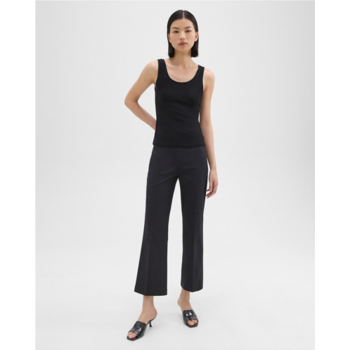 Theory Cropped Kick Pant in Stretch Cotton-Blend
