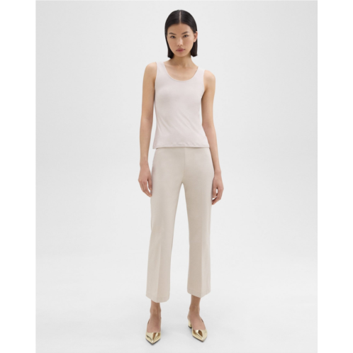 Theory Cropped Kick Pant in Stretch Cotton-Blend