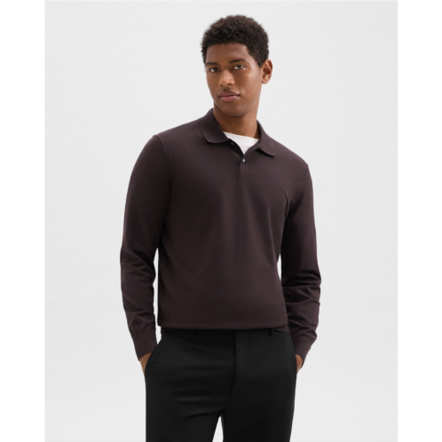 Theory Goris Long-Sleeve Polo Shirt in Light Bilen