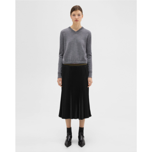 Theory Pleated Crinkle Twill Skirt