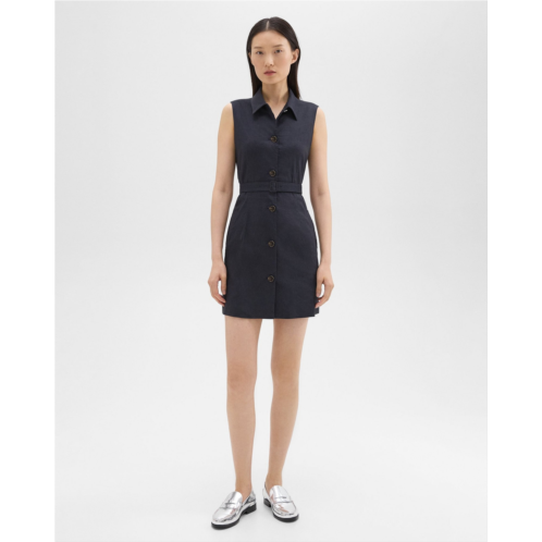 Theory Belted Military Dress in Good Linen