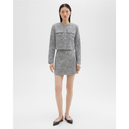 Theory Mini Skirt in Canvas Tweed