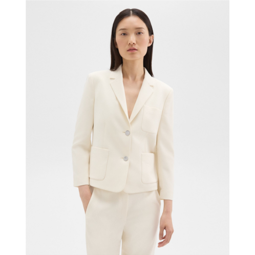Theory Boxy Patch Pocket Blazer in Admiral Crepe