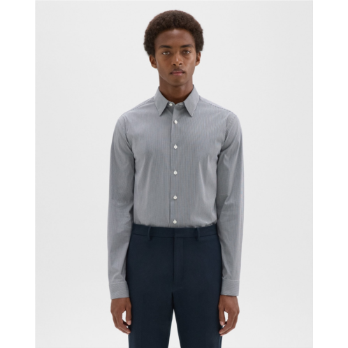 Theory Irving Shirt in Checked Stretch Cotton