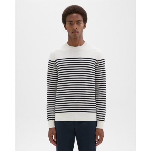 Theory Striped Crewneck Sweater in Merino Wool