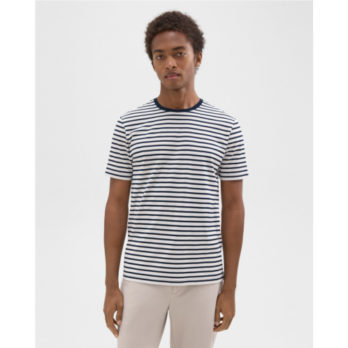 Theory Dorian Tee in Striped Cotton