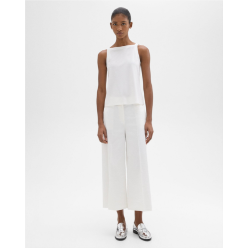 Theory Cropped Wide-Leg Pant in Good Linen