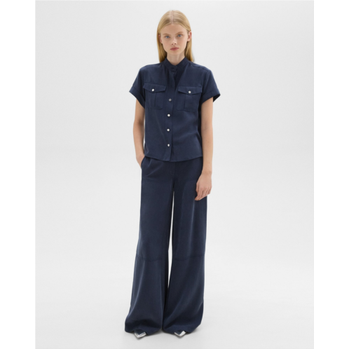 Theory Wide-Leg Carpenter Pant in Fluid Twill