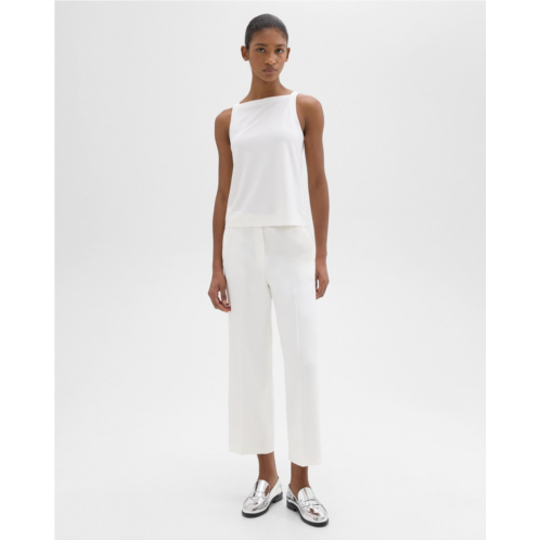 Theory Straight-Leg Pull-On Pant in Linen-Viscose