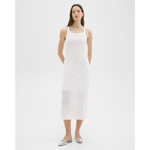 Theory Pointelle Midi Dress in Crepe Knit