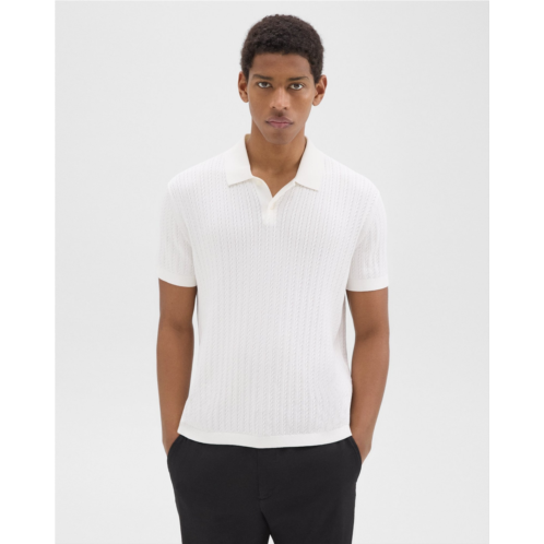 Theory Cable Knit Polo in Cotton