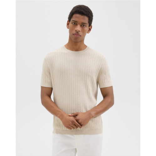 Theory Cable Knit Tee in Cotton