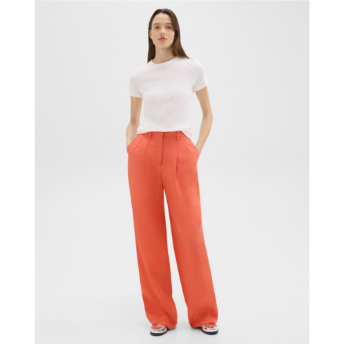 Theory Double Pleat Pant in Galena Linen