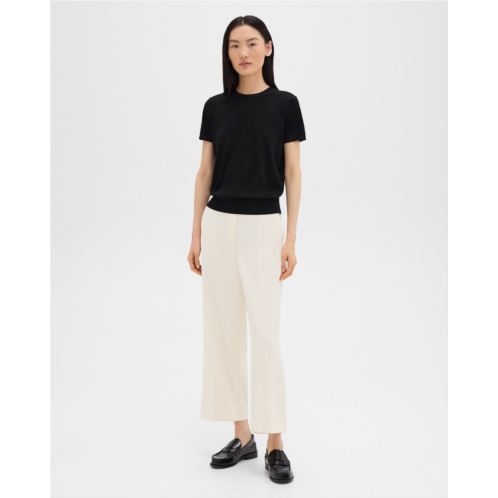 Theory Straight Pull-On Pant in Striped Admiral Crepe