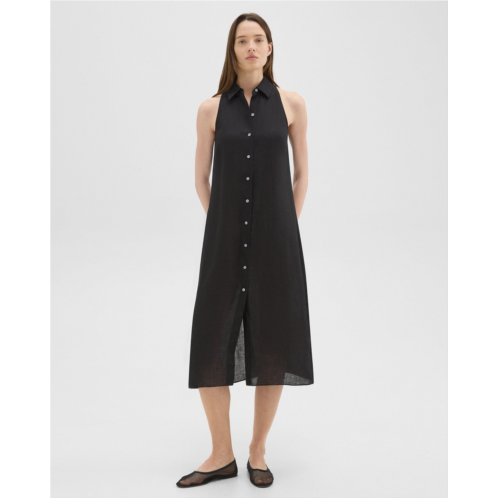 Theory Halter Neck Shirt Dress in Hemp