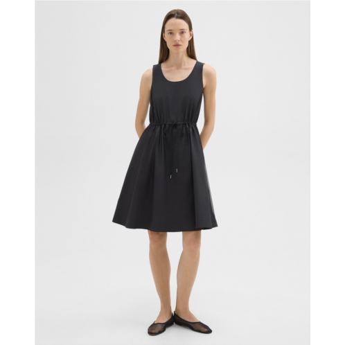 Theory Sleeveless Drawstring Dress in Cotton-Blend