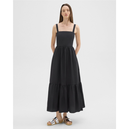 Theory Tiered Sleeveless Dress in Cotton-Blend