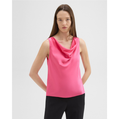 Theory Cowl Neck Top in Crushed Satin