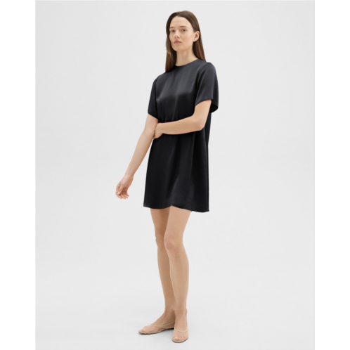 Theory T-Shirt Dress in Crushed Satin