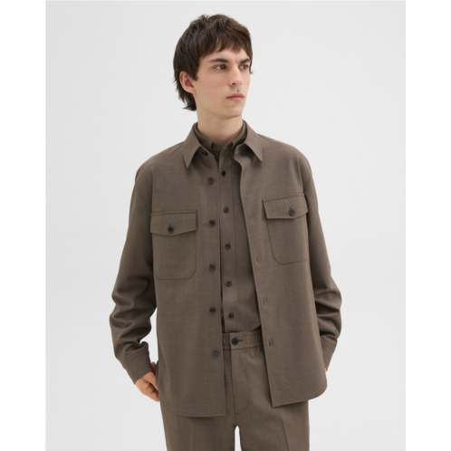 Theory Garvin Shirt Jacket in Stretch Wool