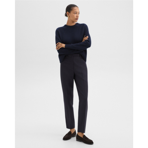 Theory Tapered High-Waist Pant in Sleek Flannel