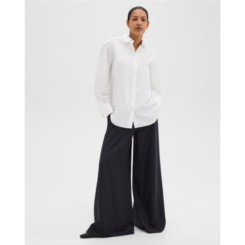 Theory Ultra Wide-Leg Pant in Stretch Flannel