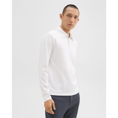 Theory Long-Sleeve Polo Shirt in Cotton Jersey