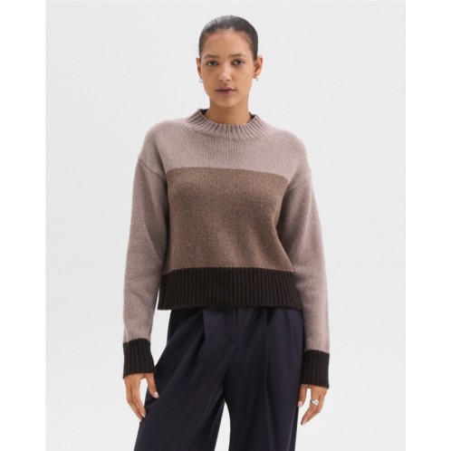 Theory Colorblock Sweater in Felted Wool-Cashmere