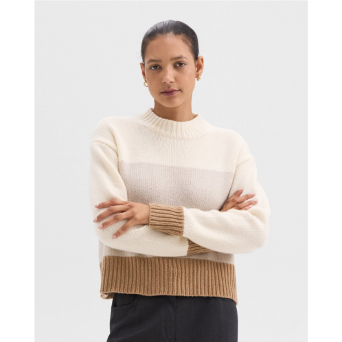 Theory Colorblock Sweater in Felted Wool-Cashmere