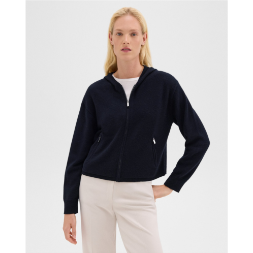 Theory Cropped Hoodie in Felted Wool-Cashmere