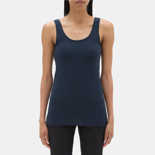 Theory Scoop-Neck Tank in Stretch Cotton