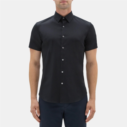 Theory Tailored Short-Sleeve Shirt In Stretch Cotton