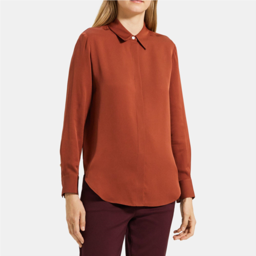 Theory Relaxed Shirt in Silk Georgette