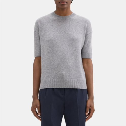 Theory Short-Sleeve Sweater in Cashmere